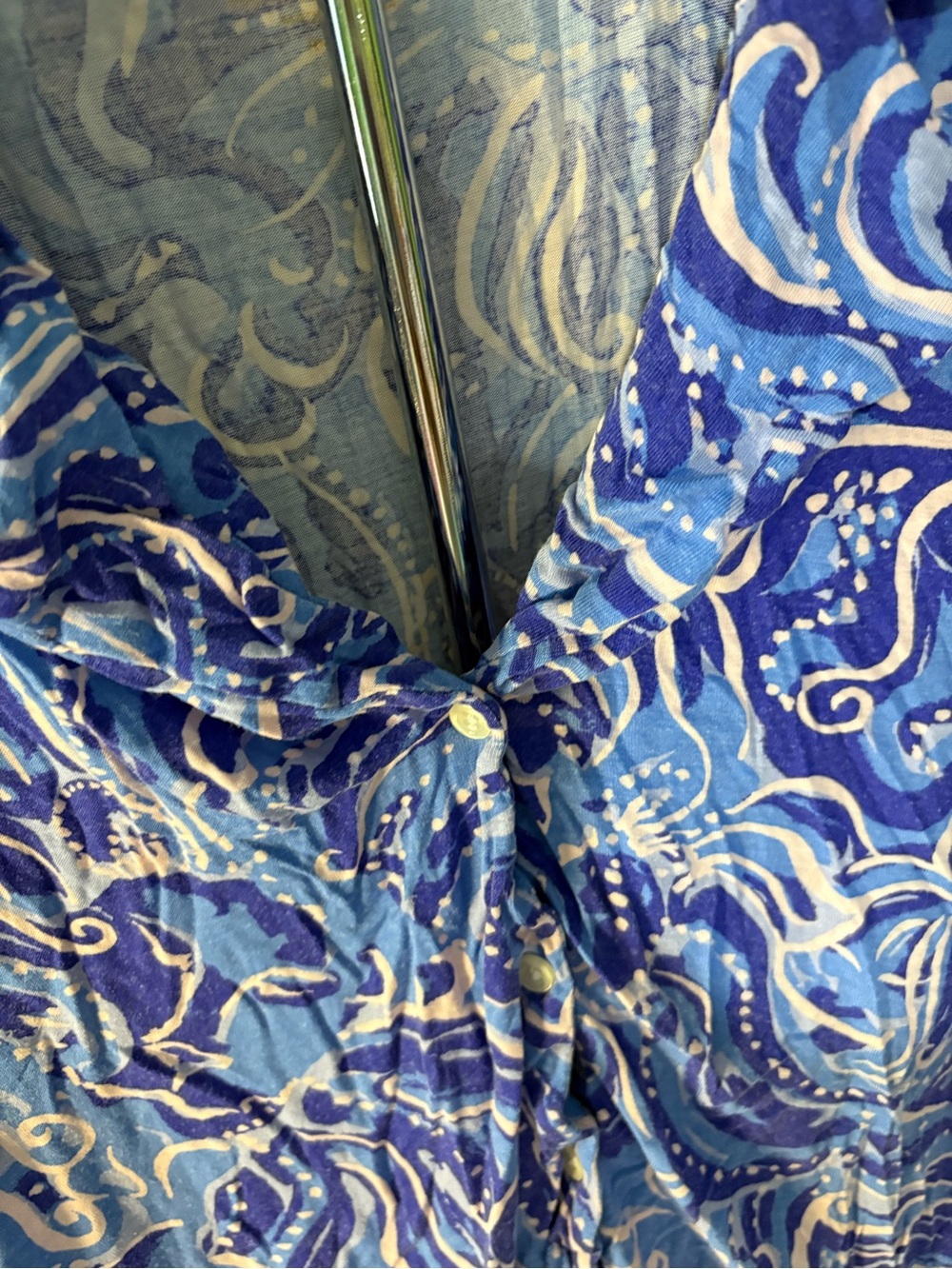 Lilly Pulitzer pj front knit ruffle top XL EUC - Picture 3 of 6